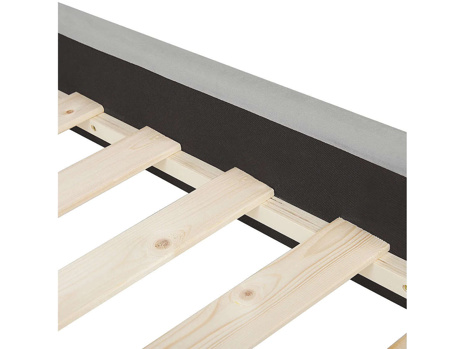 Lit avec sommier Velours AVALLON 160 x 200 cm Gris