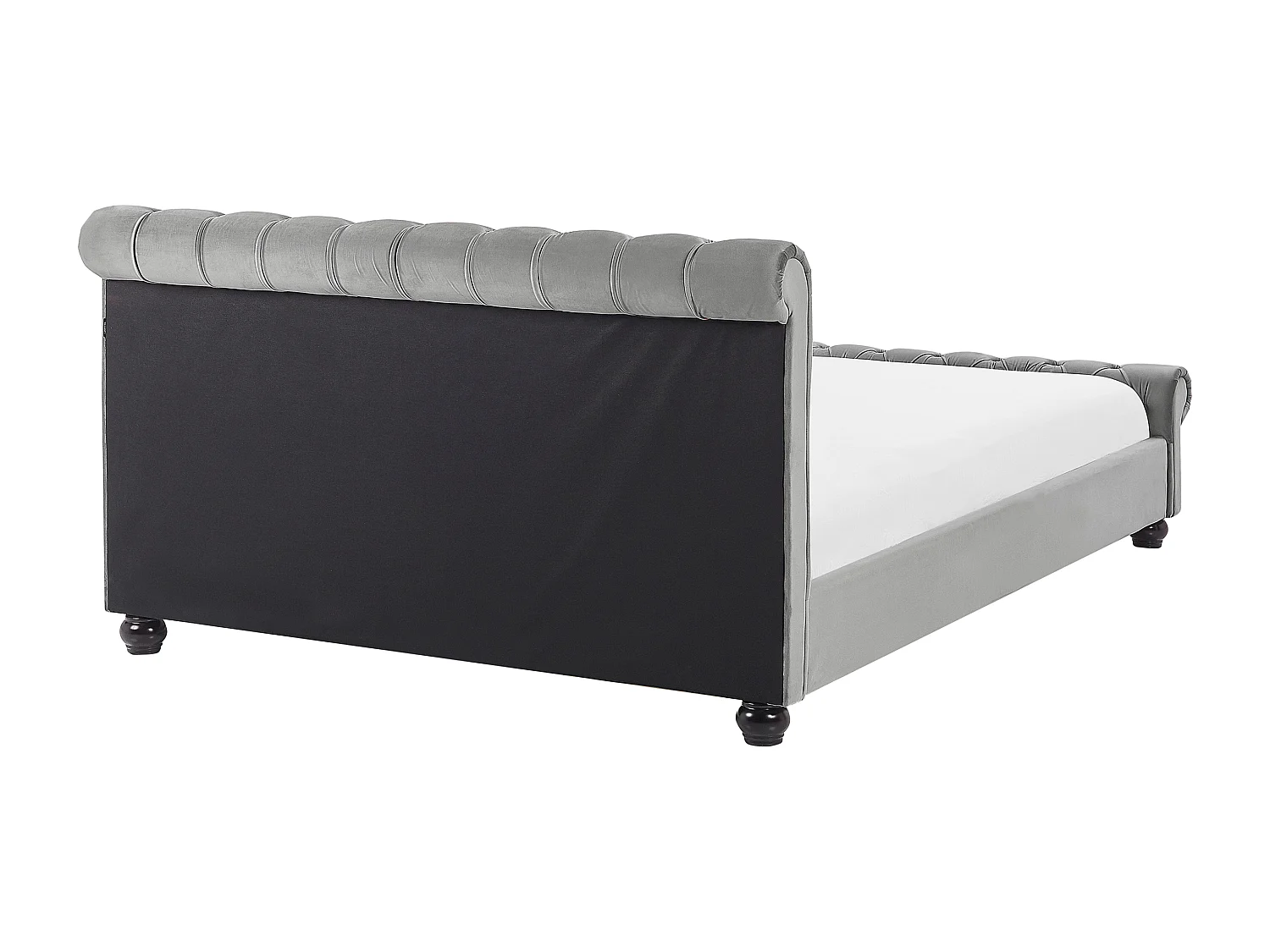 Lit avec sommier Velours AVALLON 160 x 200 cm Gris