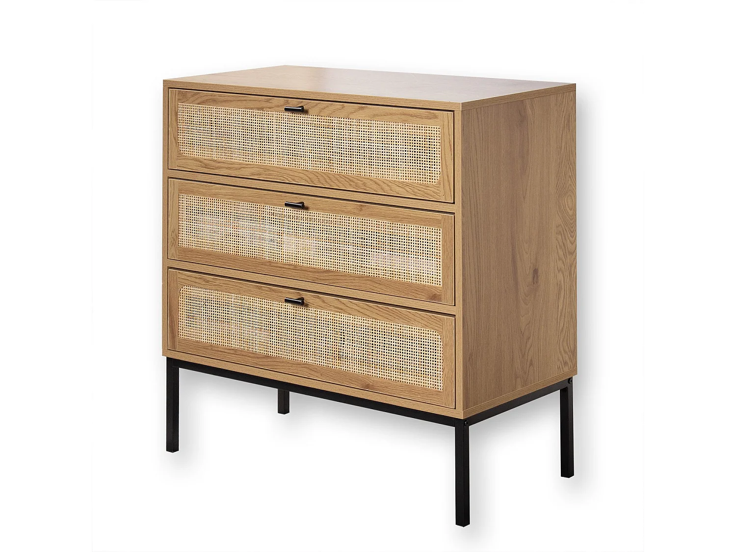 Commode 3 Tiroirs Façade Rotin L80 x P39 cm - JAYA