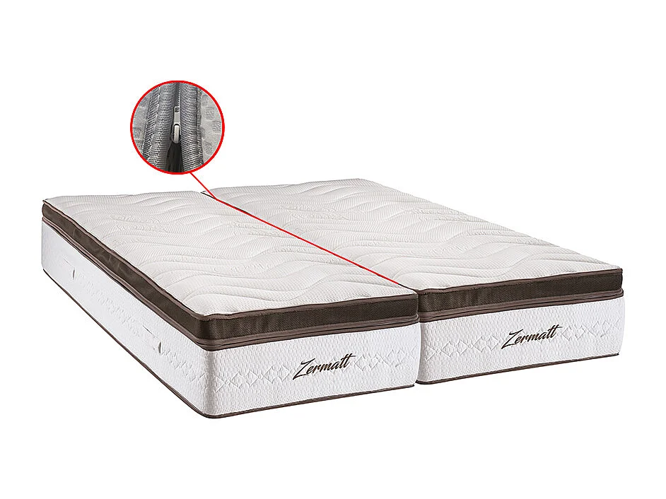 BELLECOUR LITERIE | Matelas ZERMATT Jumelle 2x100x190 cm | Mousse avec mémoire de forme