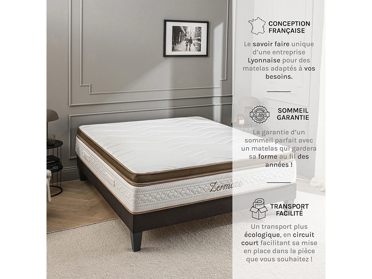 Matelas Mousse Zermatt Jumelle 2x100x190 cm Accueil Mémoire de forme