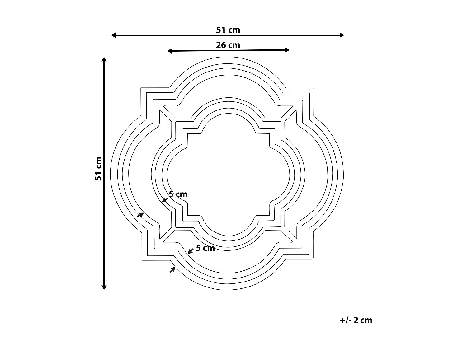 Lustro ścienne COBETA 51 cm 51 cm Czarny