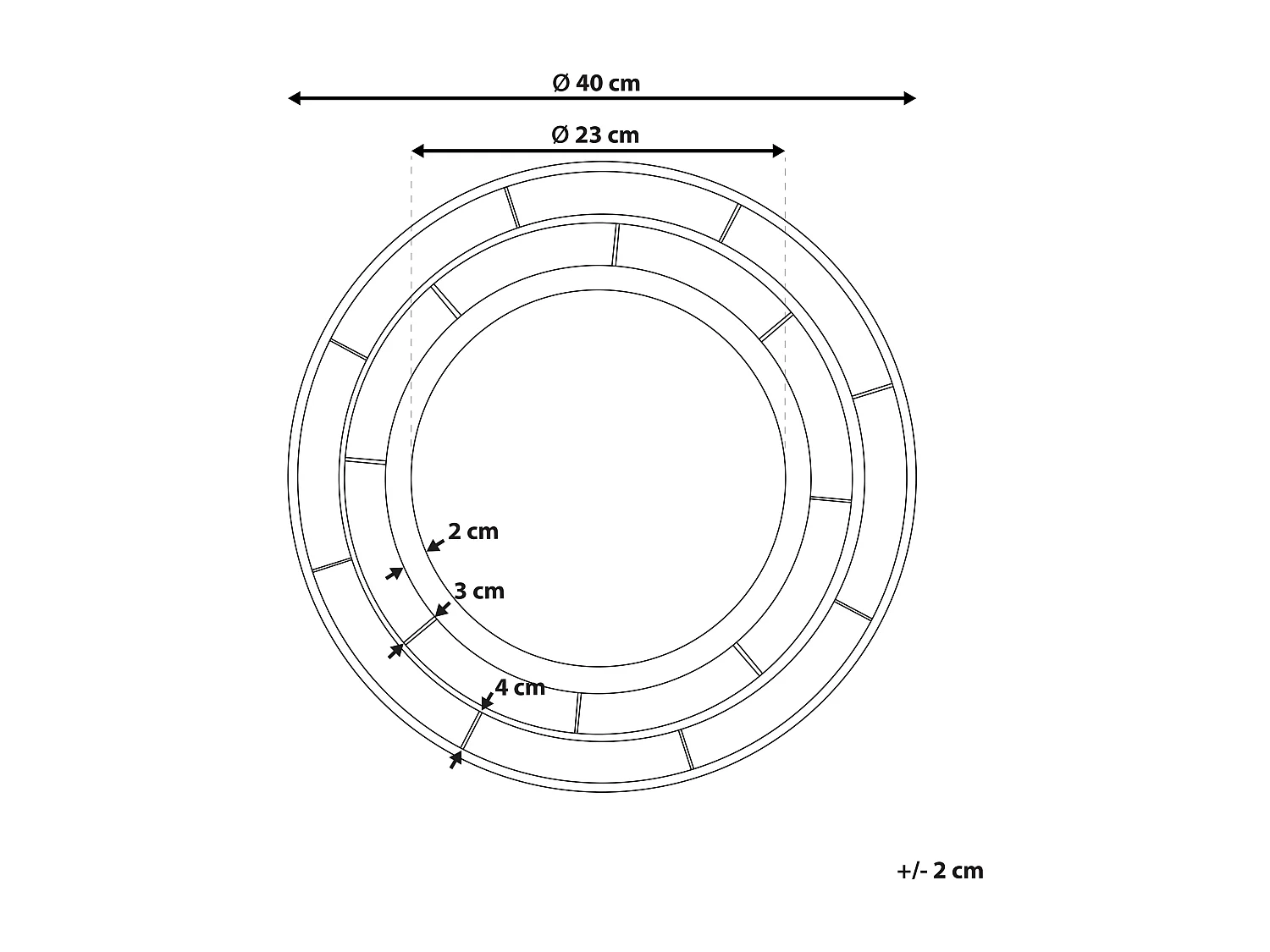 Miroir BELCHITE 40 cm 40 cm Doré