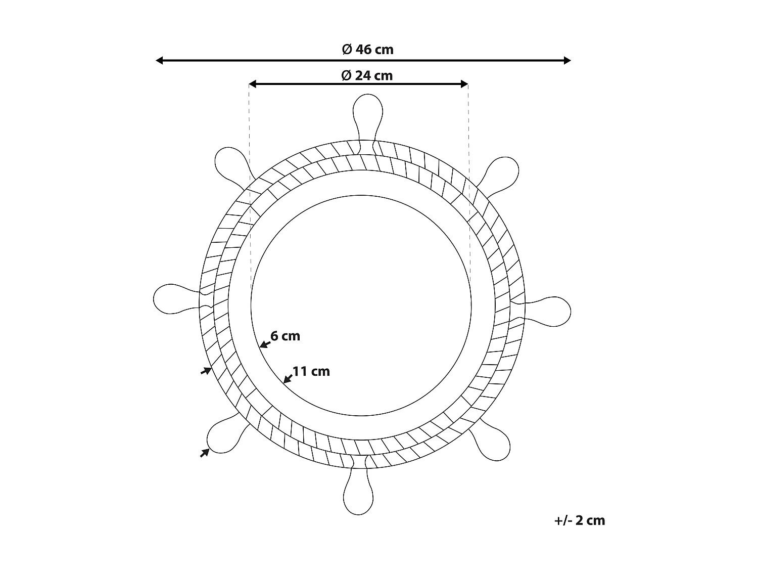 Lustro ścienne GORMAZ 46 cm 46 cm Brązowy
