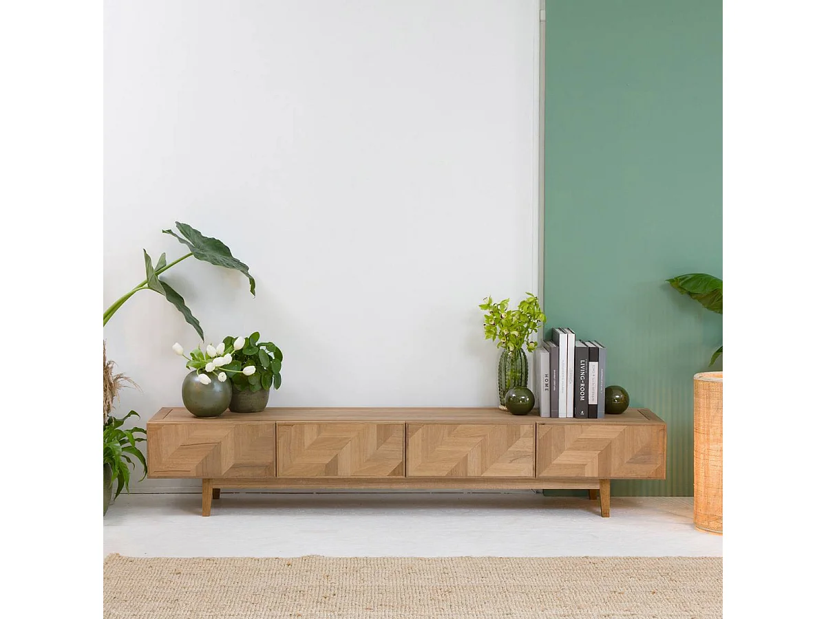 Meuble TV en chêne massif Plume