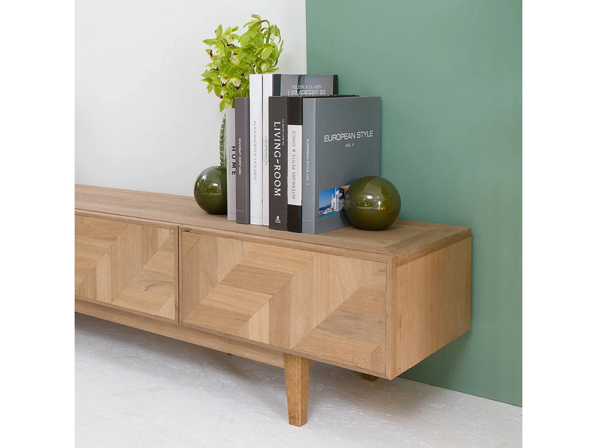 Meuble TV en chêne massif Plume