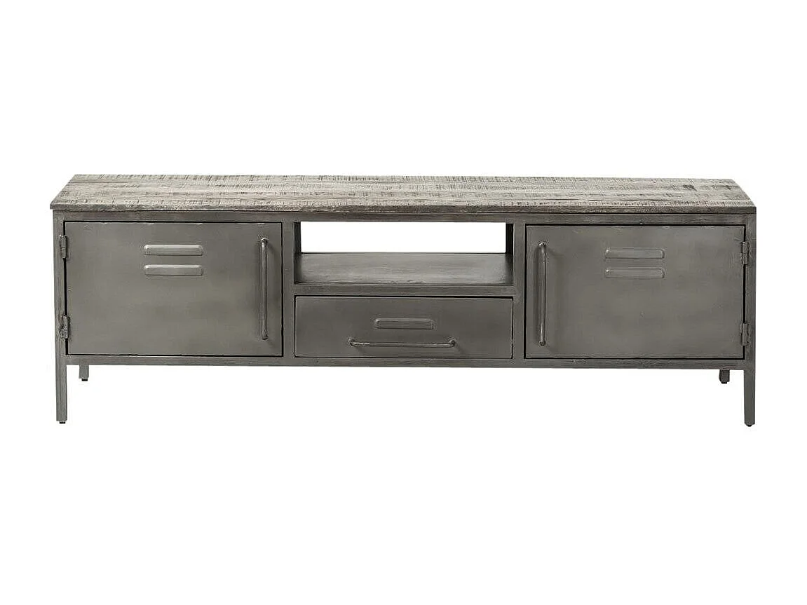 Meuble tv en métal gris Gustavo