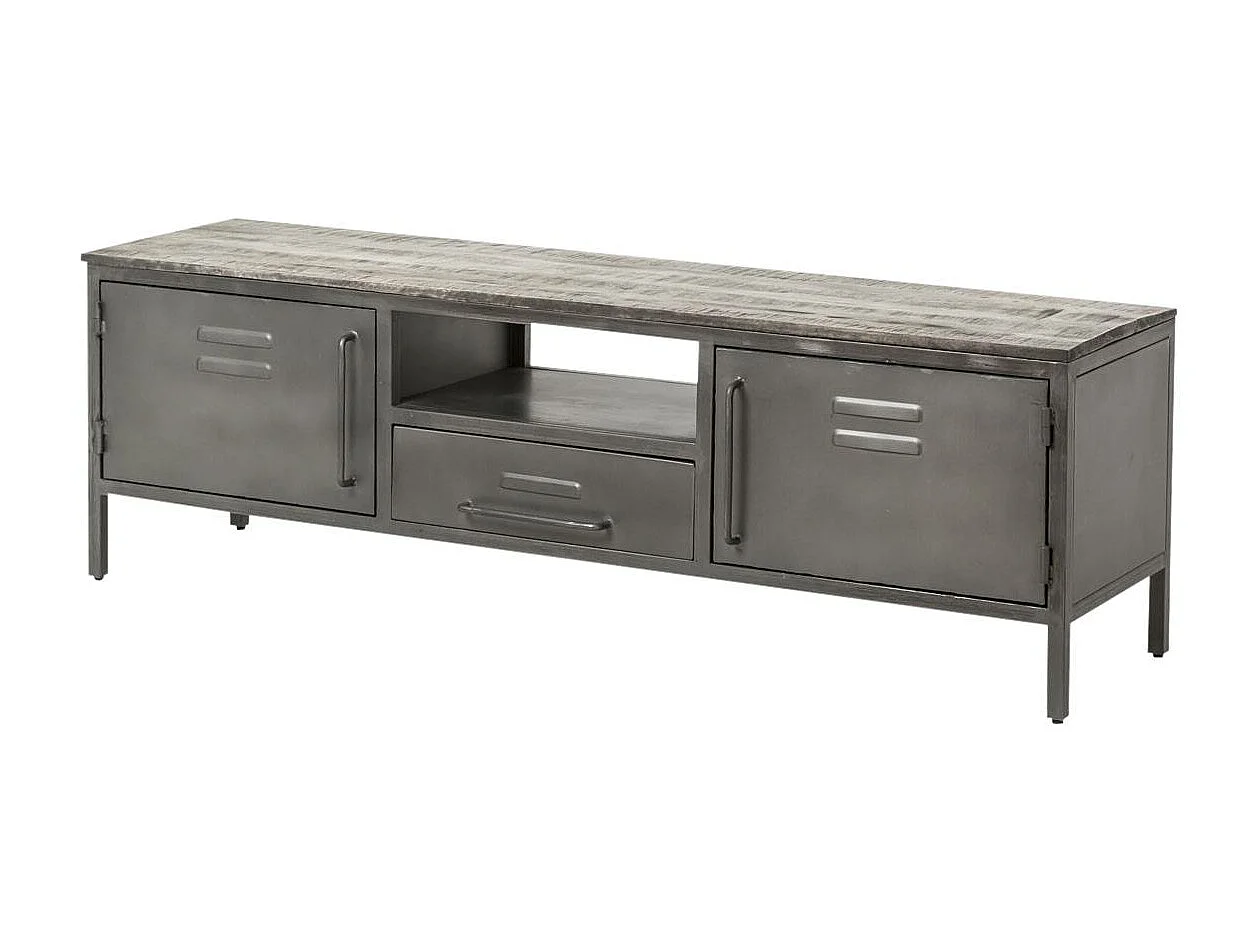Meuble tv en métal gris Gustavo