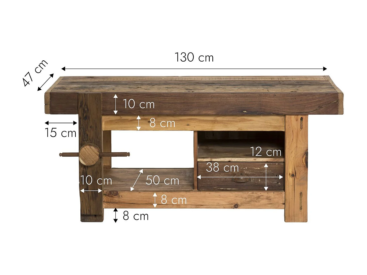 Meuble TV en bois recyclé Hector