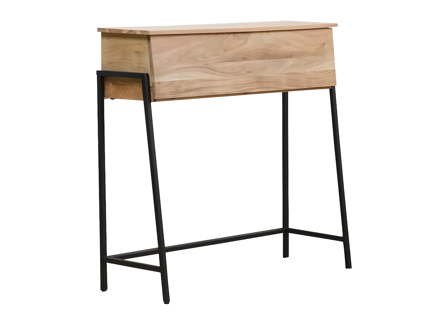 Bureau secrétaire en bois d'acacia et métal Milo