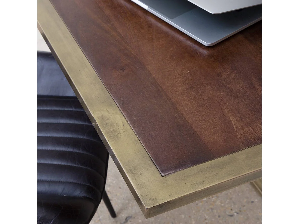 Escritorio pupitre de madera y metal Capucine con almacenamiento - Estilo industrial vintage