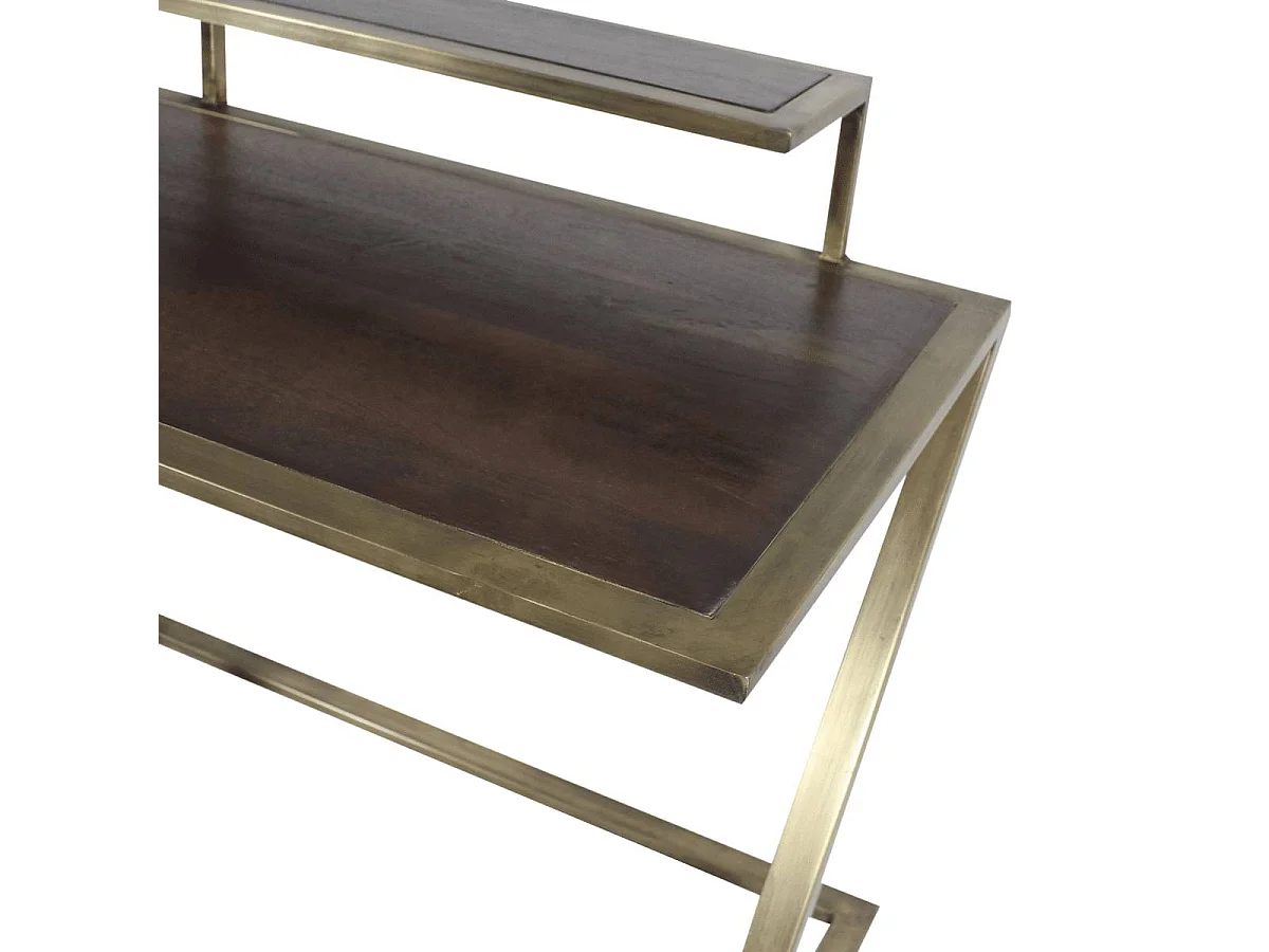 Escritorio pupitre de madera y metal Capucine con almacenamiento - Estilo industrial vintage