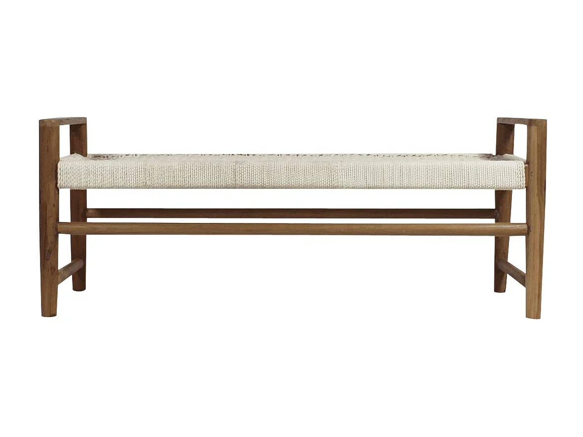 Banc en bois de teck et tissu Pénélope