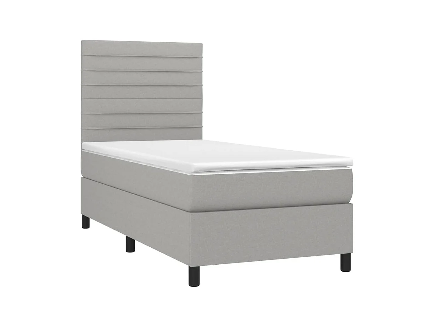 Lattenbodem met matras en LED Lichtgrijs 90x190cm