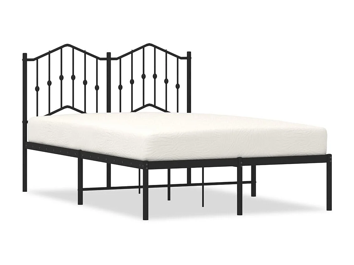 Giroletto in metallo con testiera nera 120x190 cm