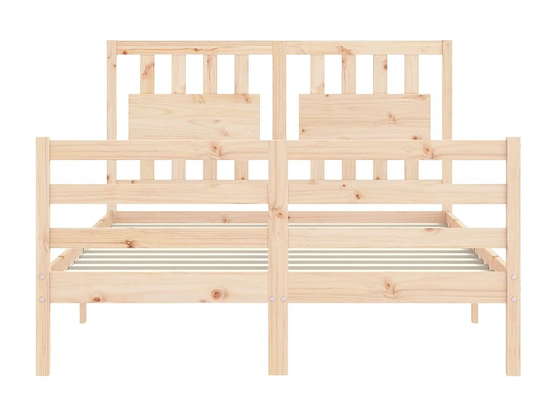 Bedframe met massief houten dubbel hoofdeinde