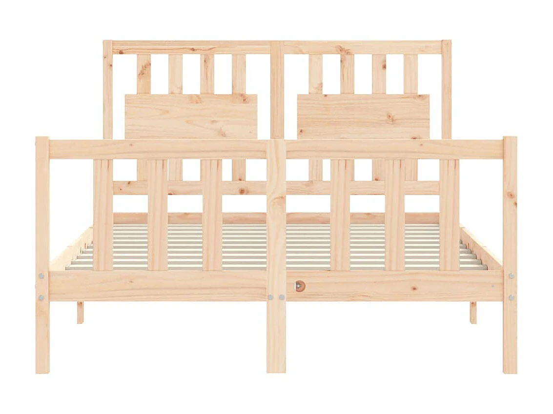 Bedframe met hoofdeinde 140x190 cm massief hout