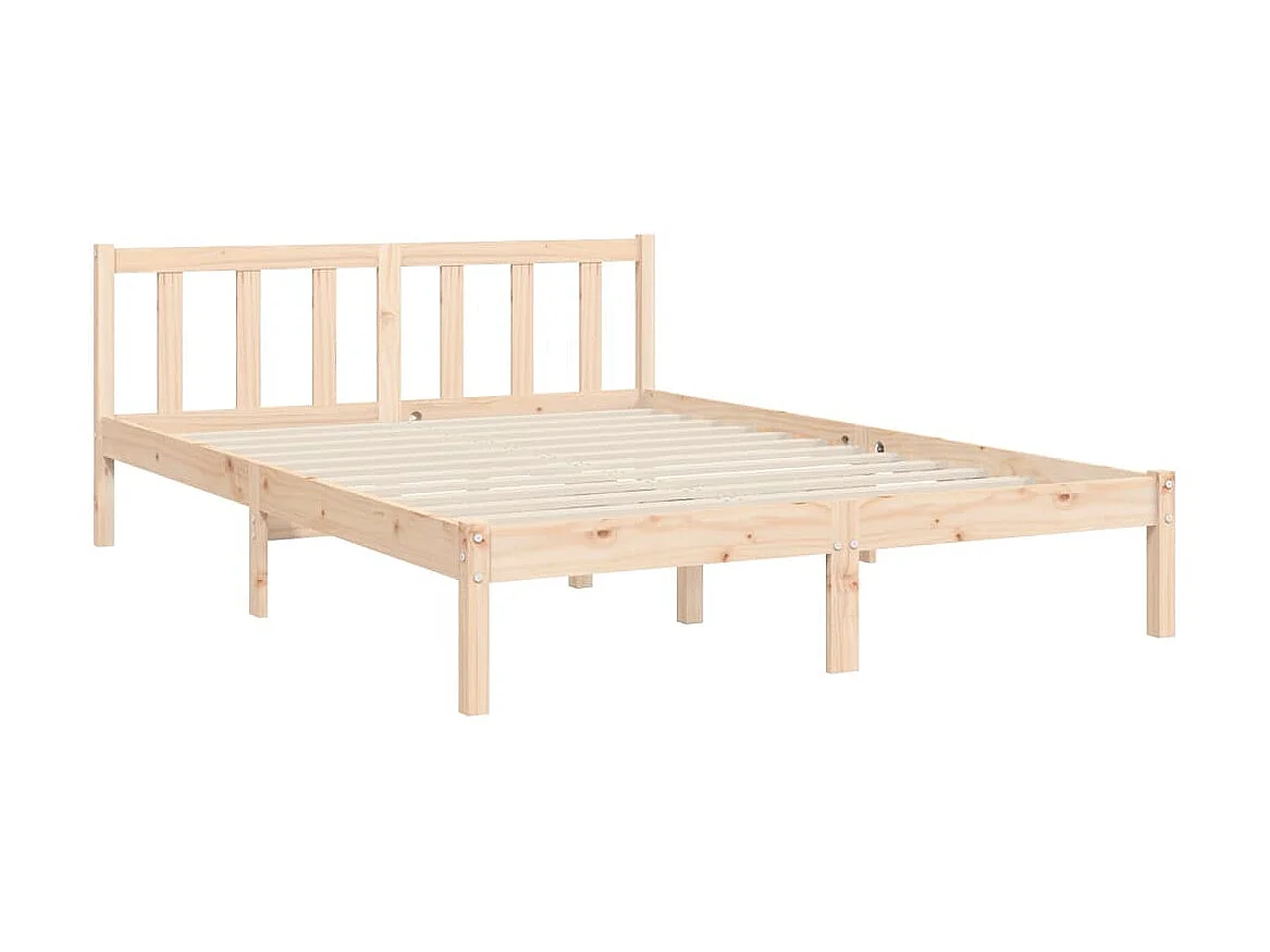 Bedframe met hoofdeinde 140x190 cm massief hout