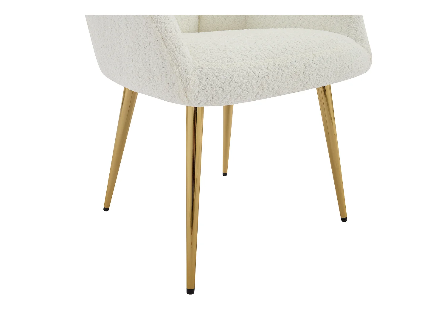 Conjunto de 2 sillas con brazos - Tela de bouclé y metal dorado - Blanco - PEGA de Pascal MORABITO