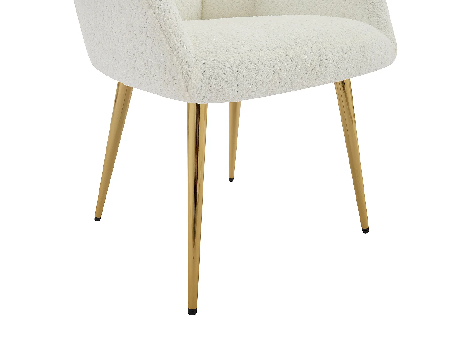 Set med 2 stolar med armstöd - Bouclé-tyg och guldpläterad metall - Vit - PEGA av Pascal MORABITO