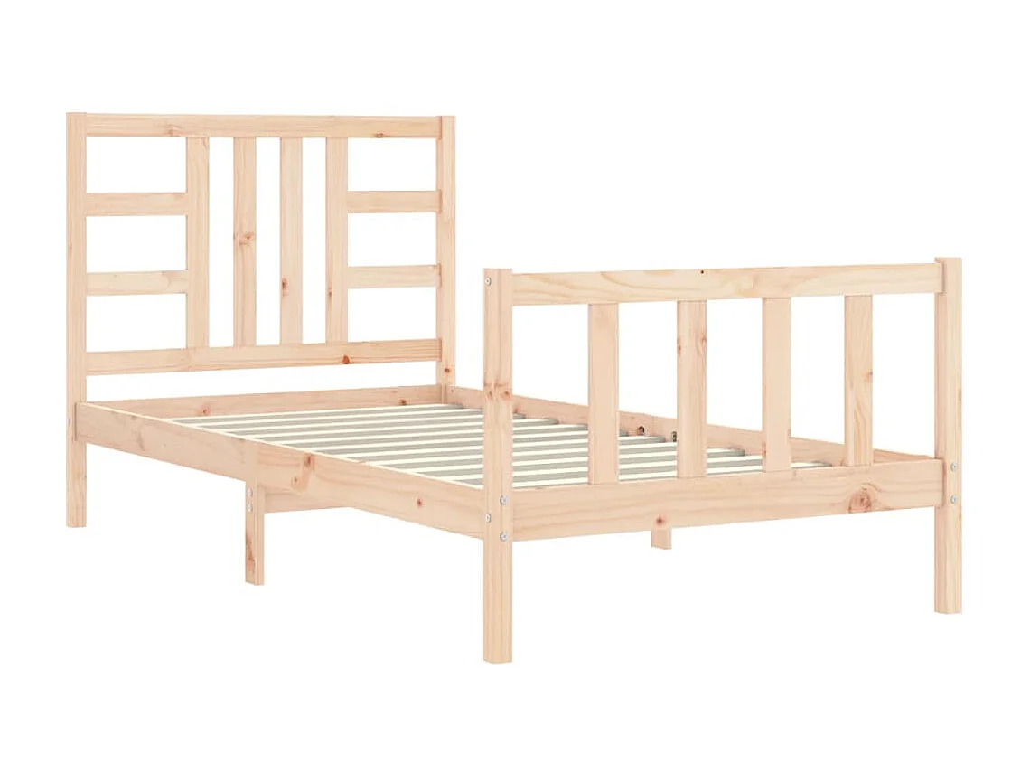 Cadre de lit avec tête de lit 90x200 cm bois massif