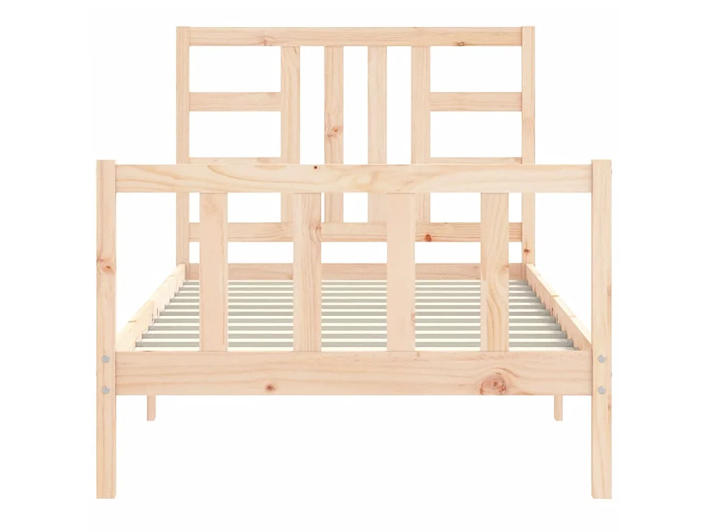 Cadre de lit avec tête de lit 90x200 cm bois massif