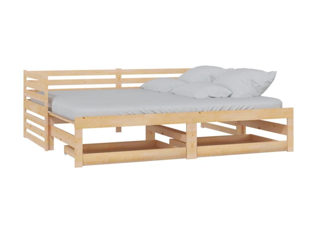Letto scorrevole 2x(90x200) cm Legno di pino massiccio