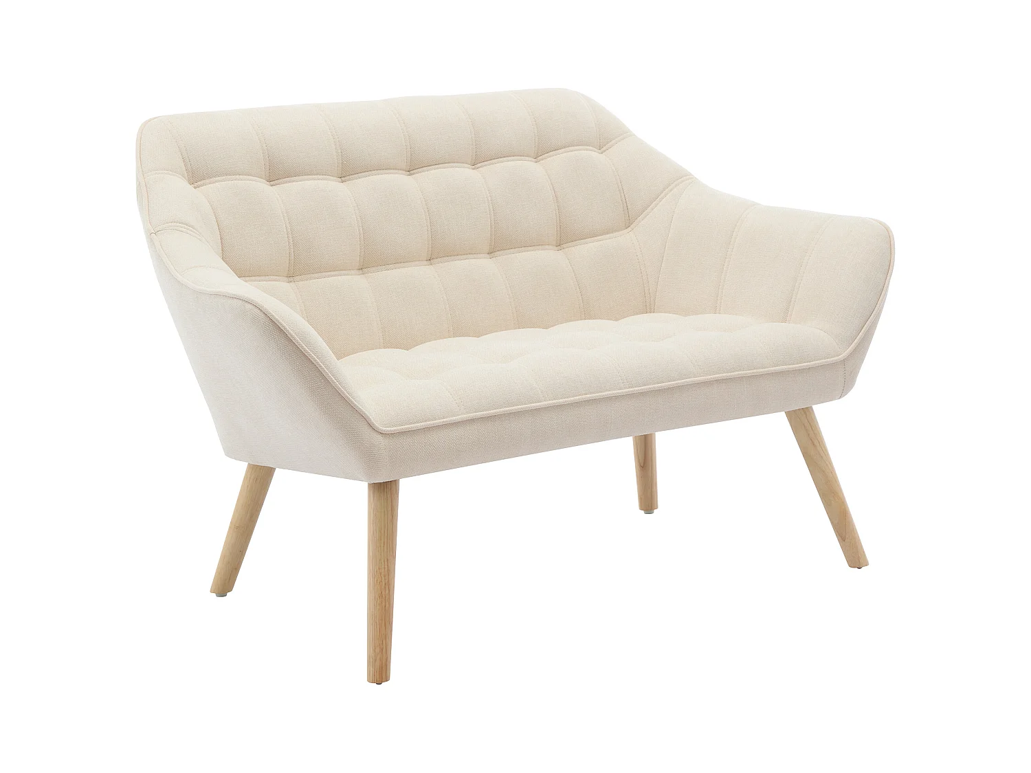 Sofá de 2 plazas de tela beige CASERTA