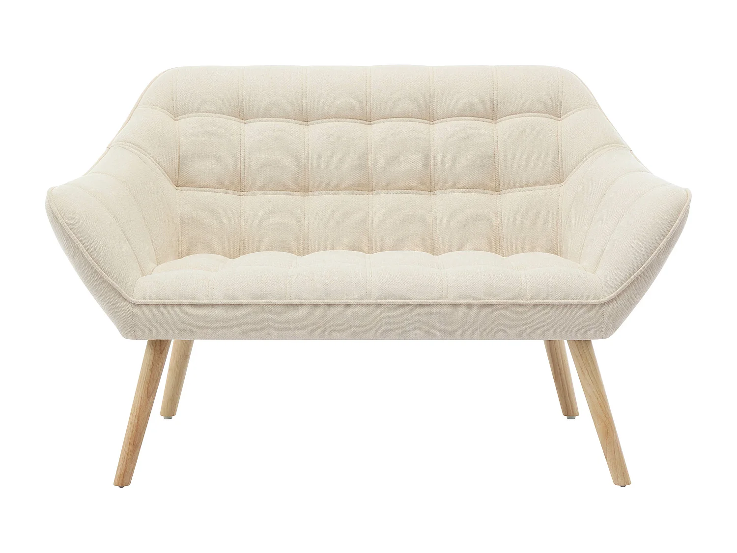 Canapé 2 places en tissu beige CASERTA