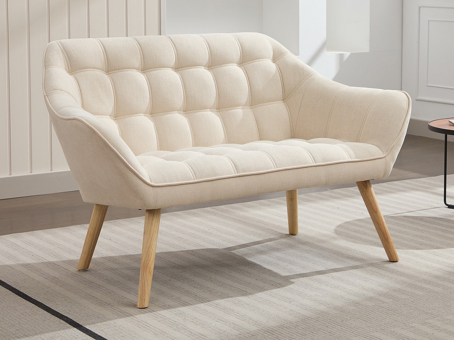 2-sits soffa i beige tyg CASERTA