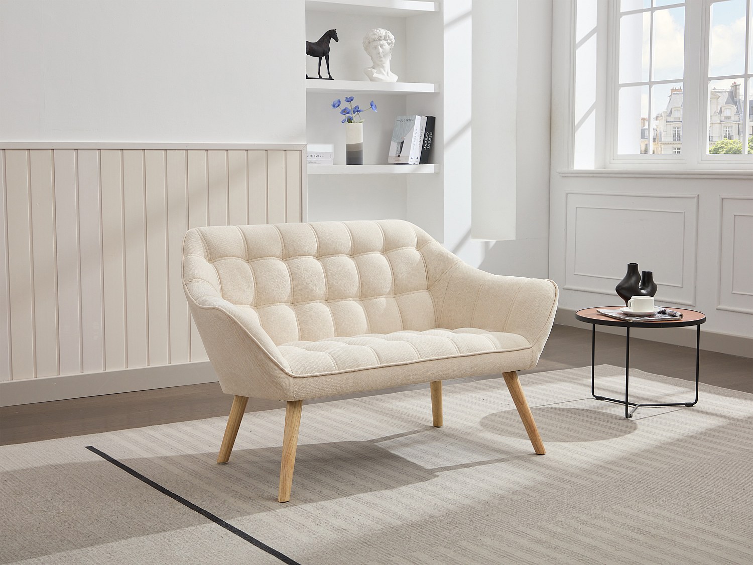 Sofa 2-Sitzer - Stoff - Beige - CASERTA günstig online kaufen