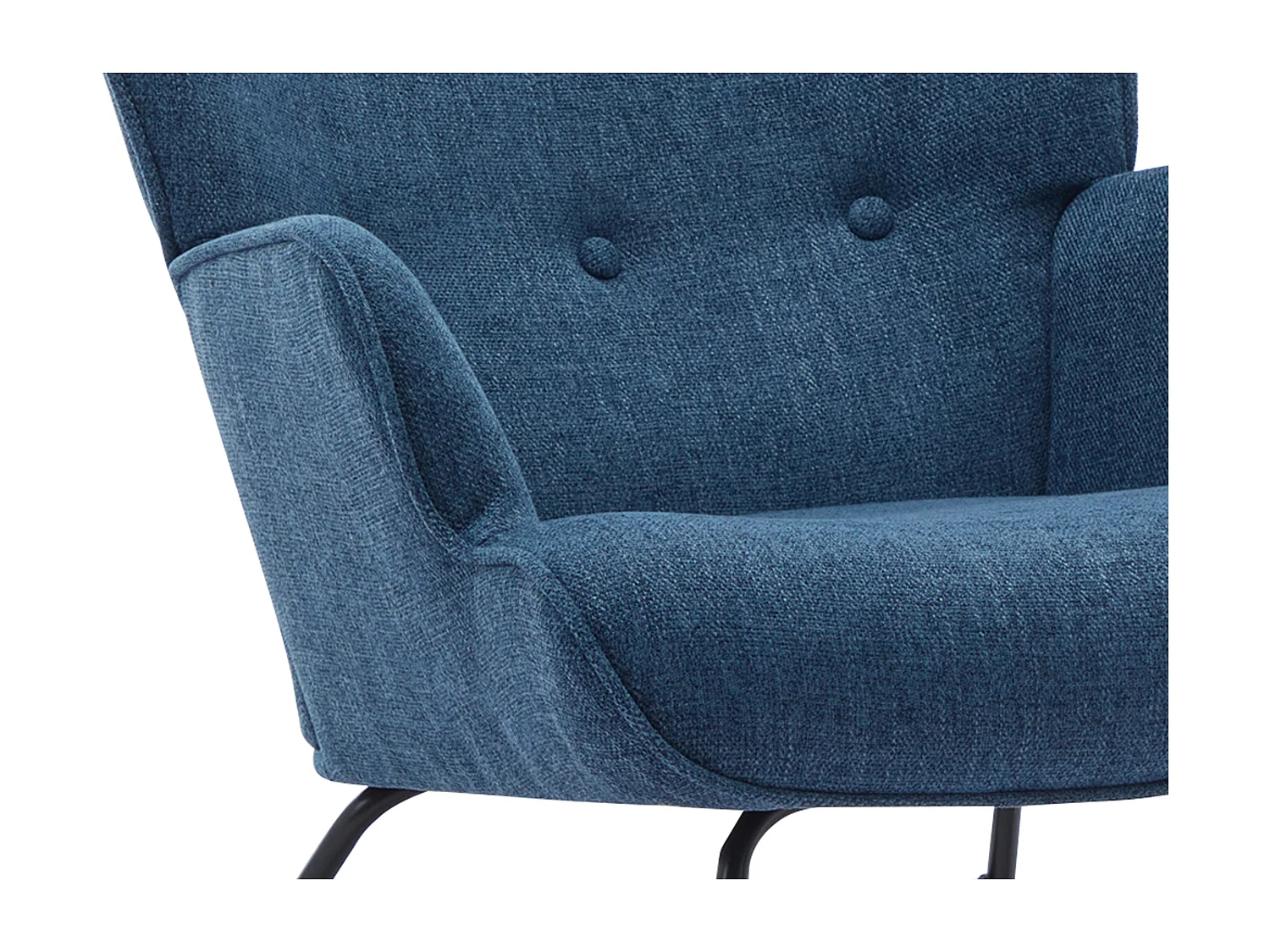 Poltrona a dondolo in Tessuto chiné Blu - ELMINA II