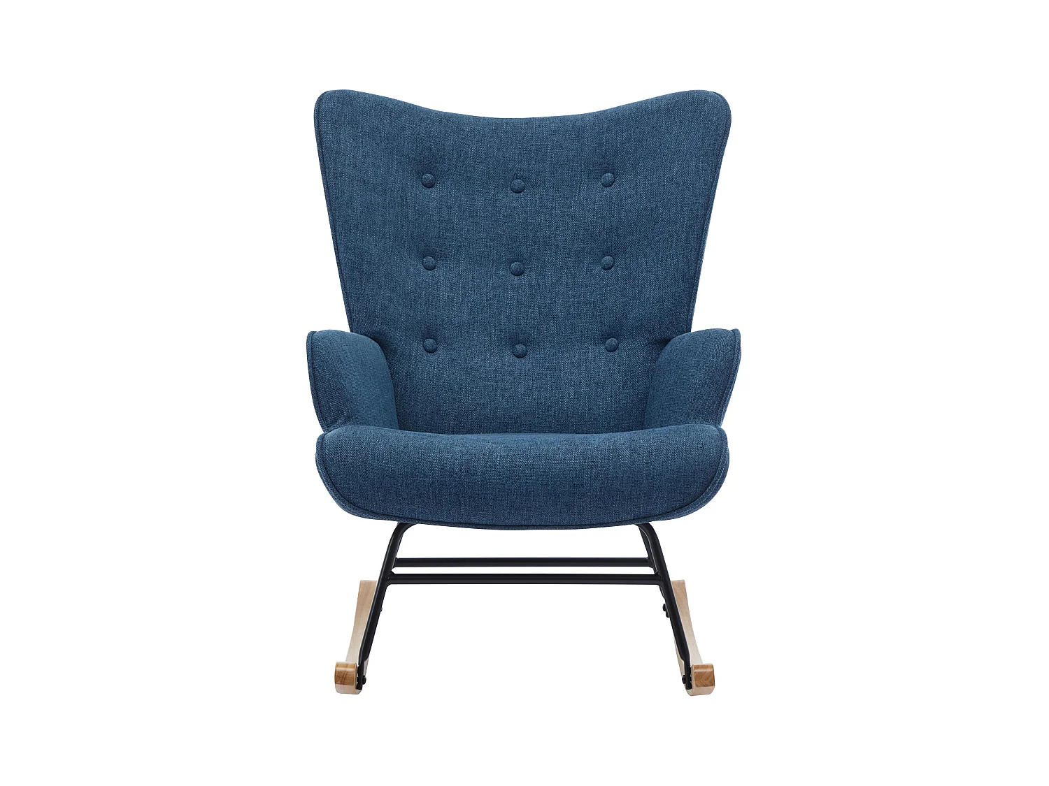 Sillón mecedora de tela azul jaspeado ELMINA II