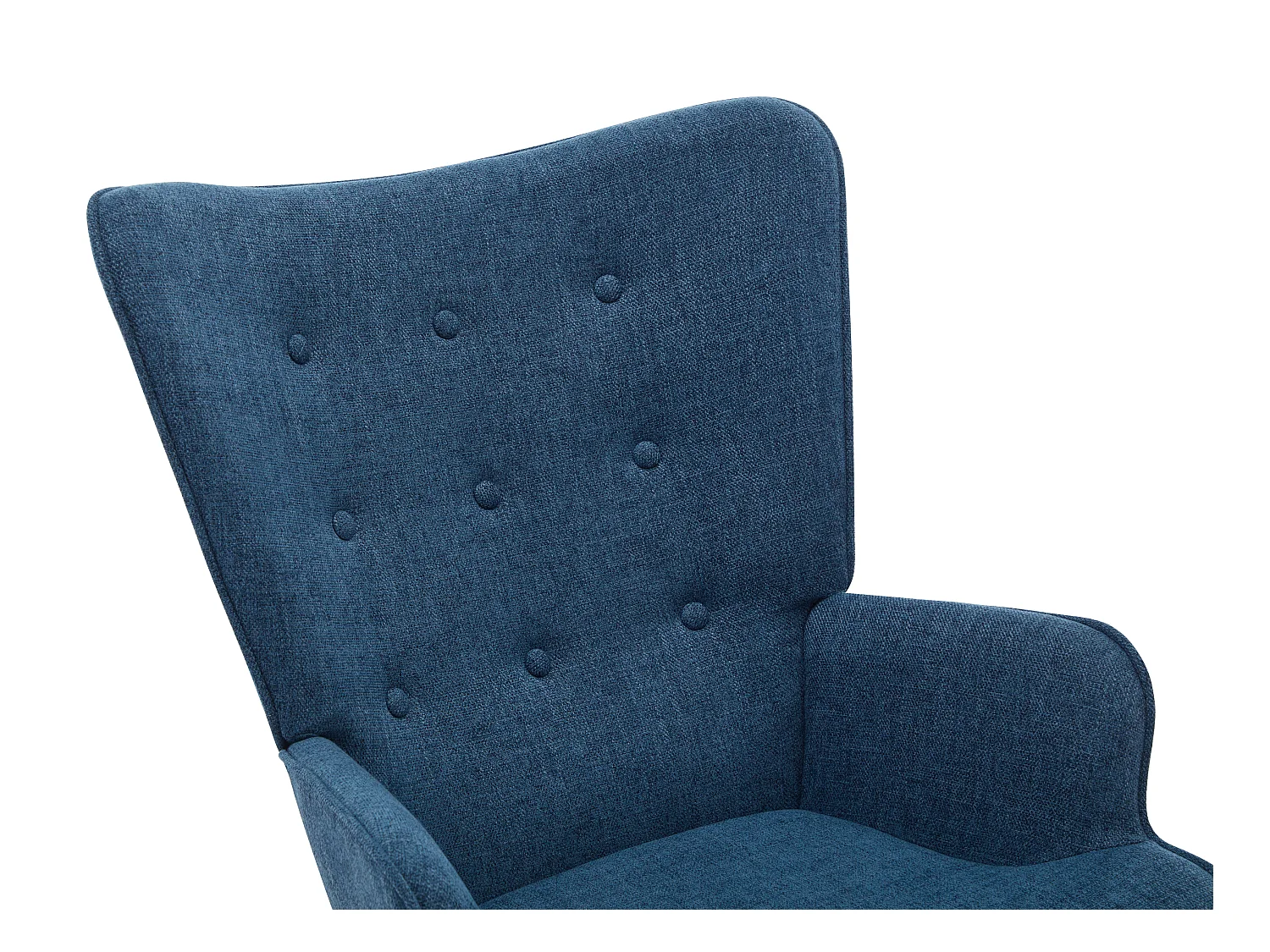 Sillón mecedora de tela azul jaspeado ELMINA II