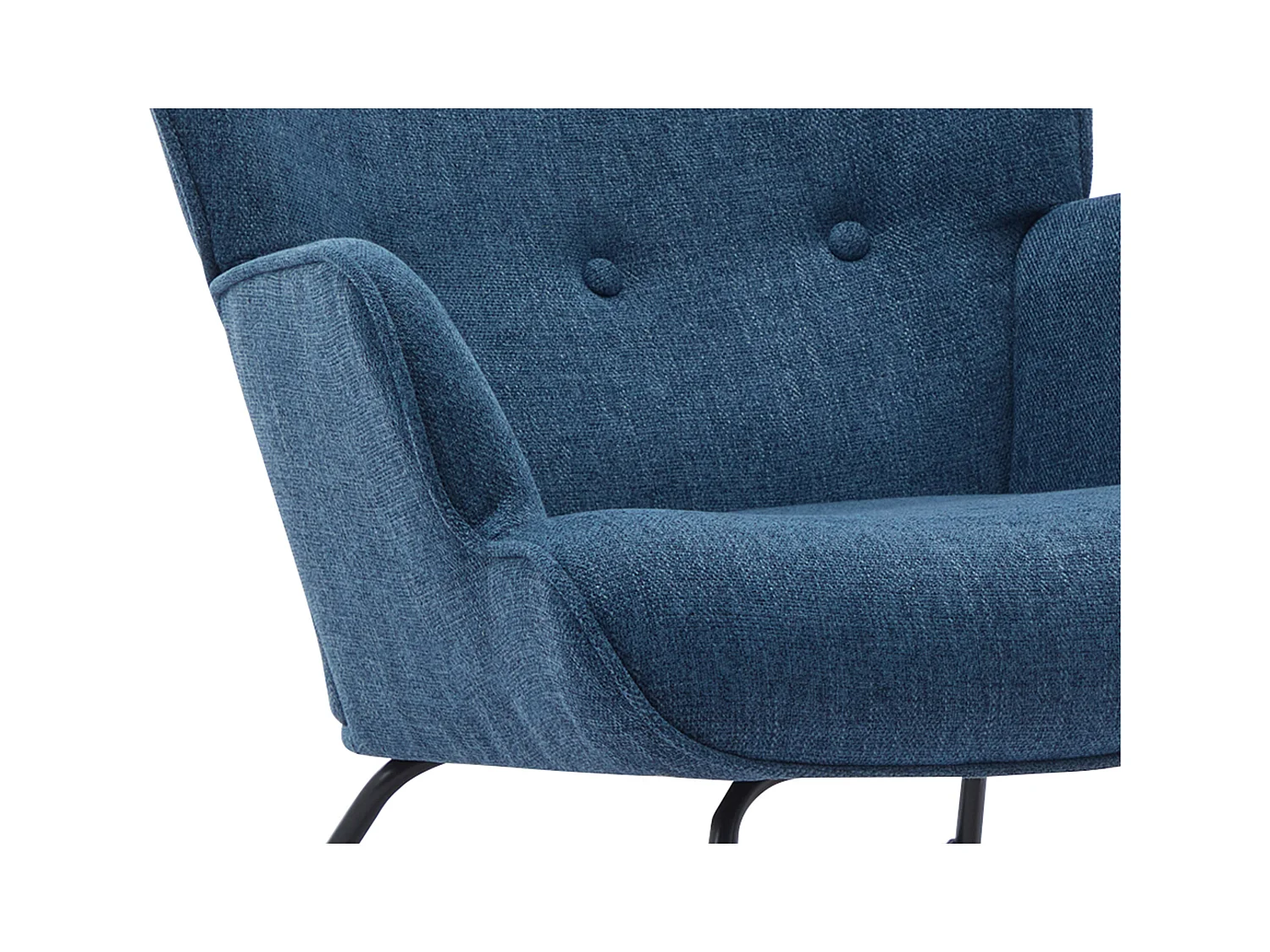 Sillón mecedora de tela azul jaspeado ELMINA II