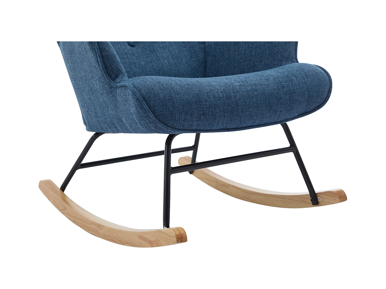 Sillón mecedora de tela azul jaspeado ELMINA II