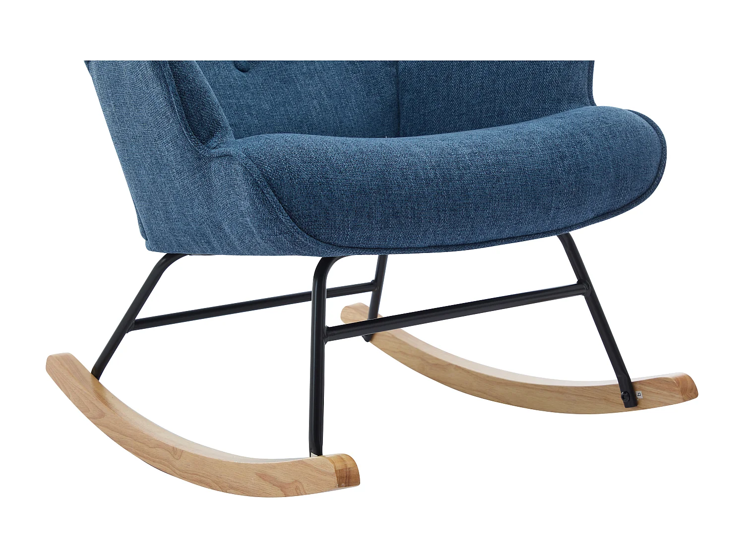 Blå melerad gungstolsfåtölj i tyg ELMINA II