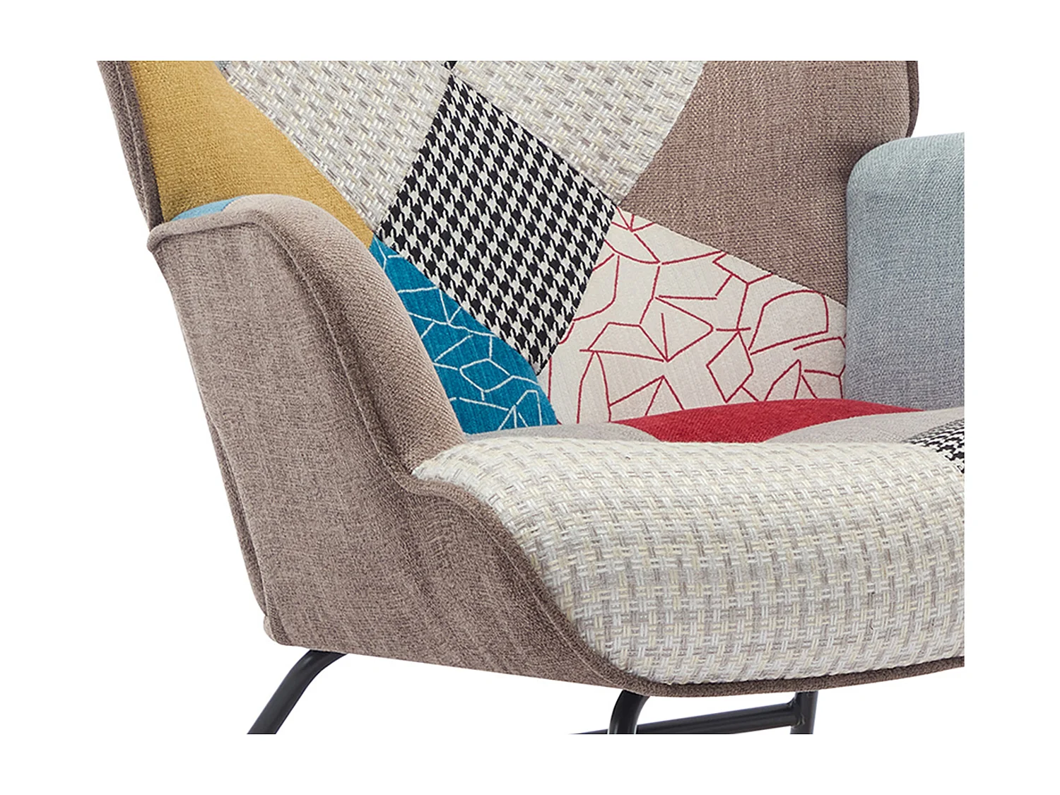 Poltrona a dondolo in Tessuto chiné patchwork Multicolore - ELMINA II