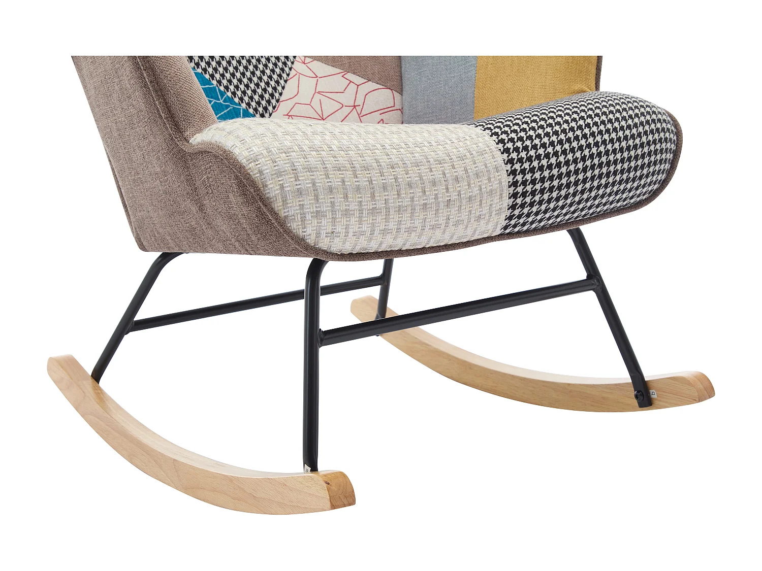 Poltrona a dondolo in Tessuto chiné patchwork Multicolore - ELMINA II