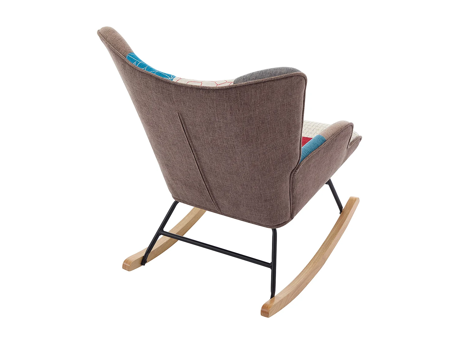 Poltrona a dondolo in Tessuto chiné patchwork Multicolore - ELMINA II