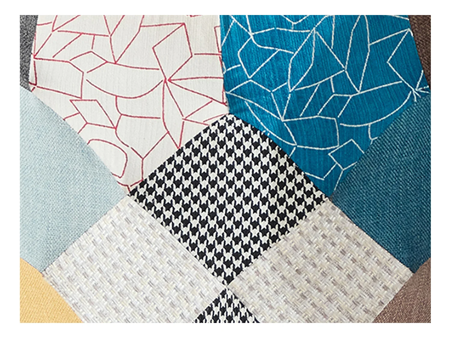 Sillón mecedora de tela patchwork multicolor ELMINA II