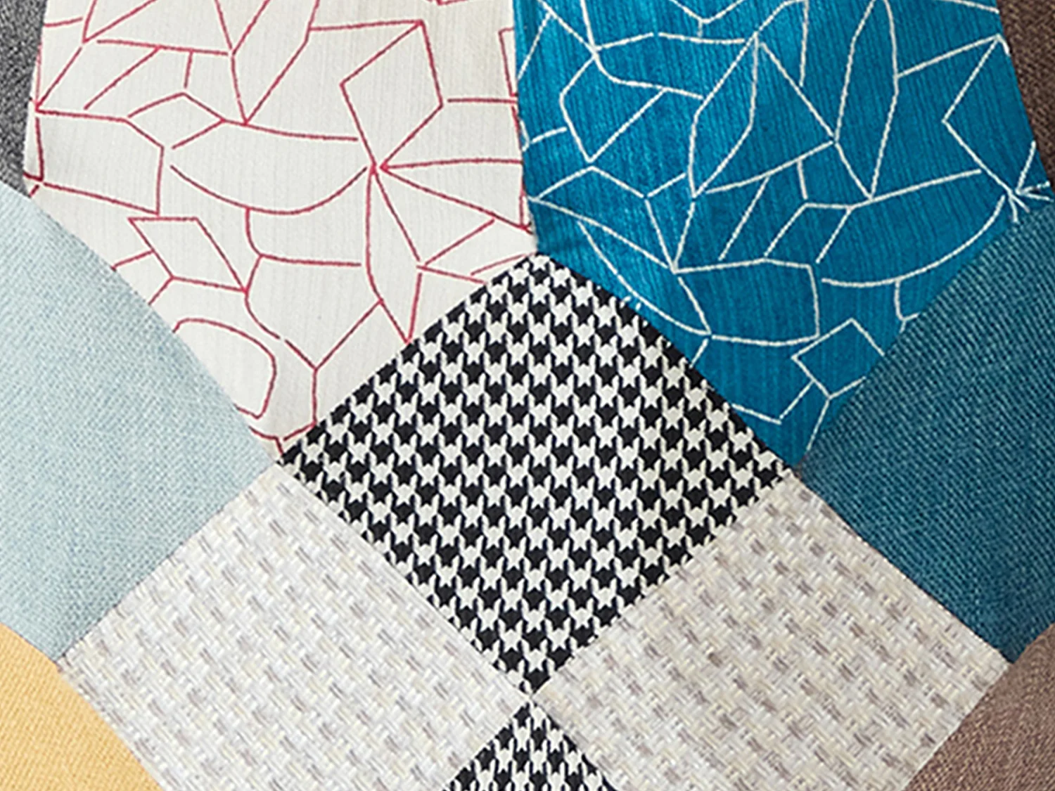 Gungstol flerfärgad patchwork-tyg ELMINA II