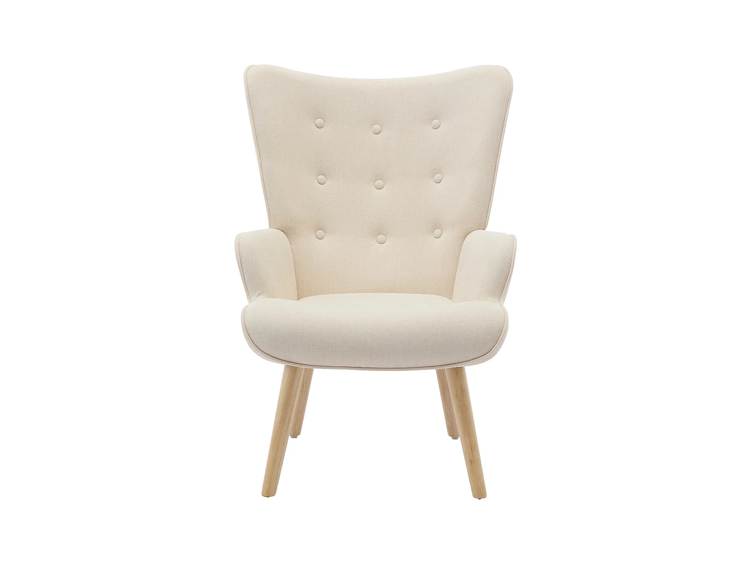 Fauteuil van beige stof VATELY