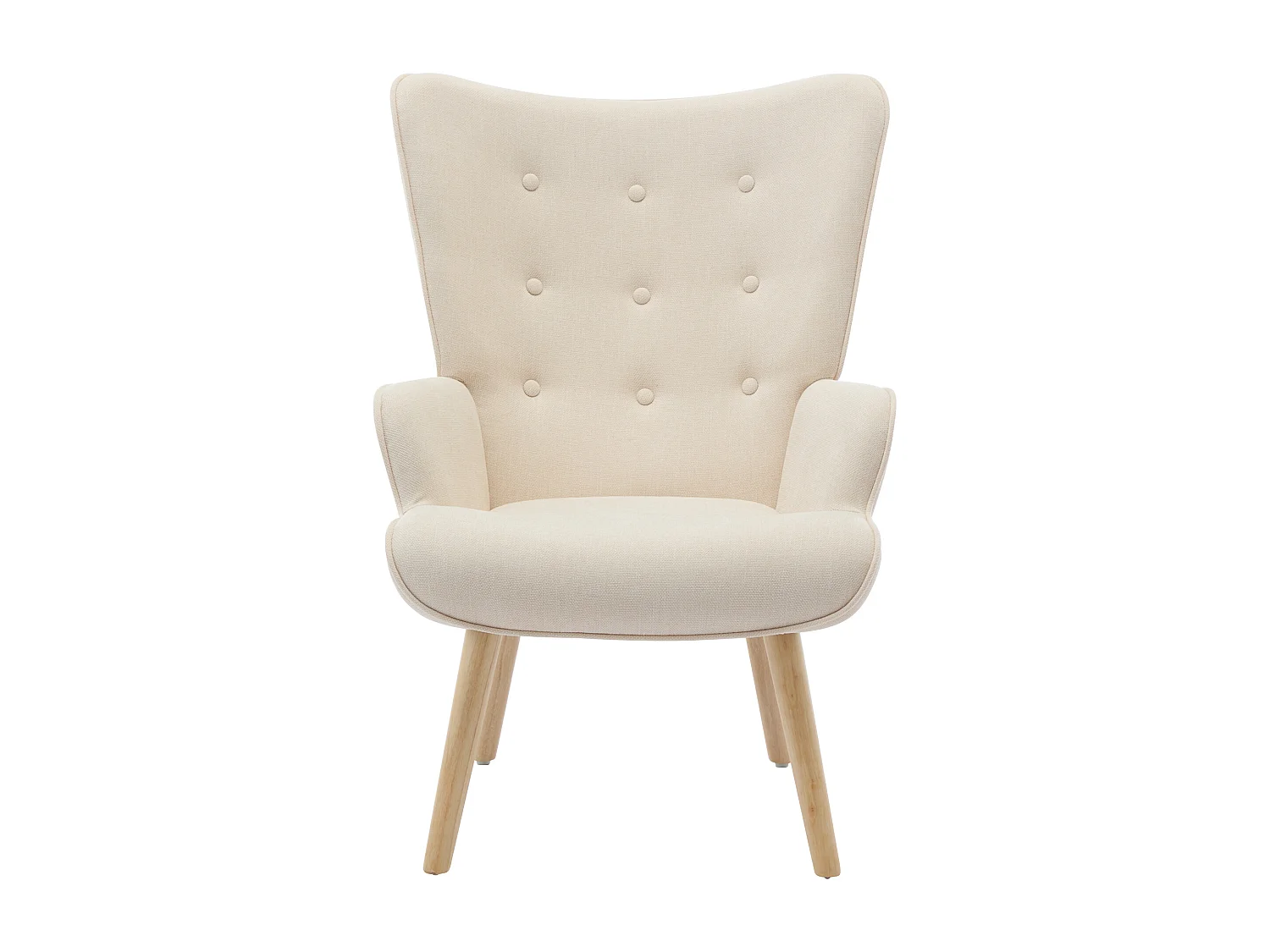 Fauteuil en tissu beige VATELY