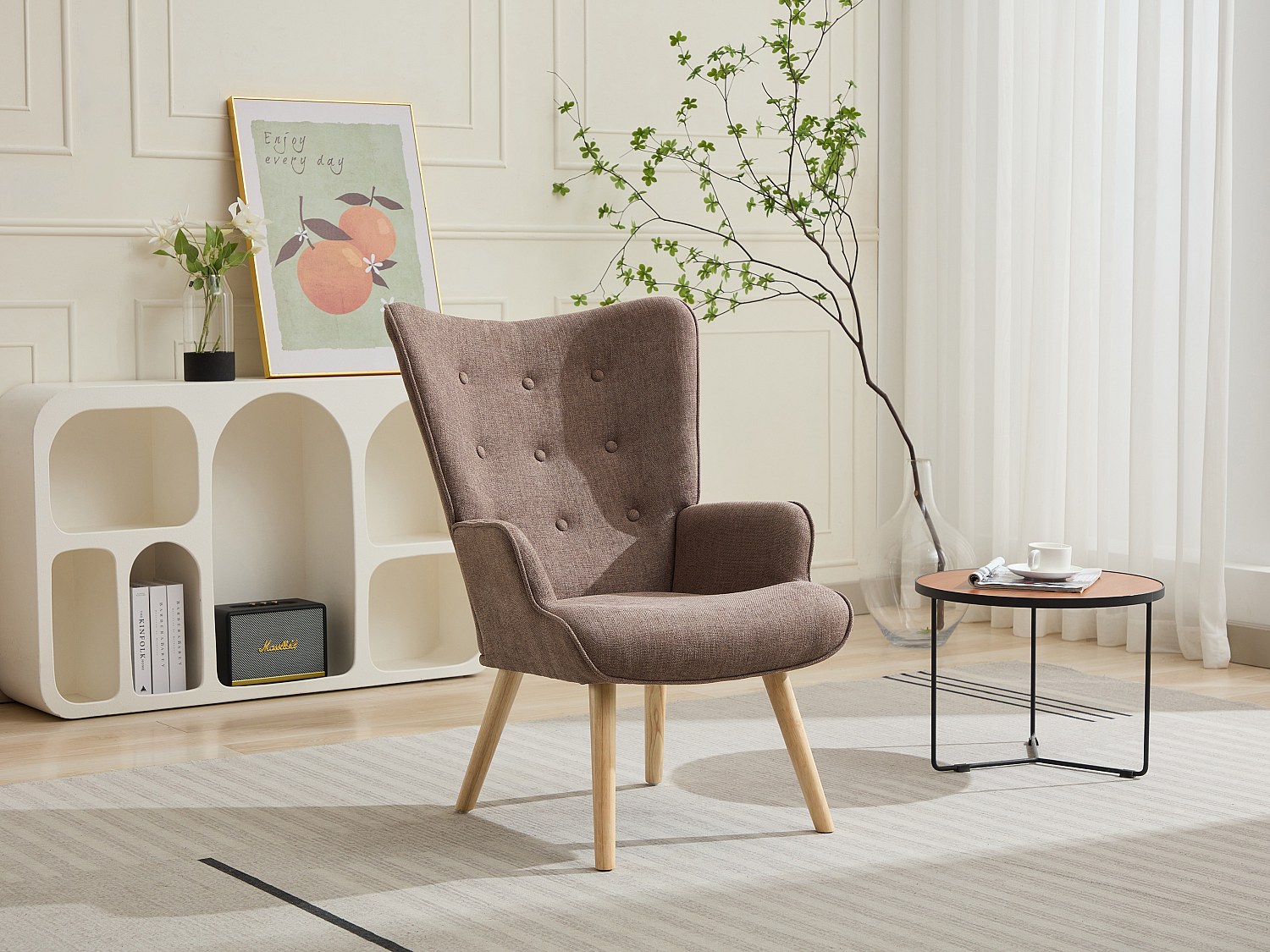 Vente-unique Sessel - Stoff - Taupe - Vately