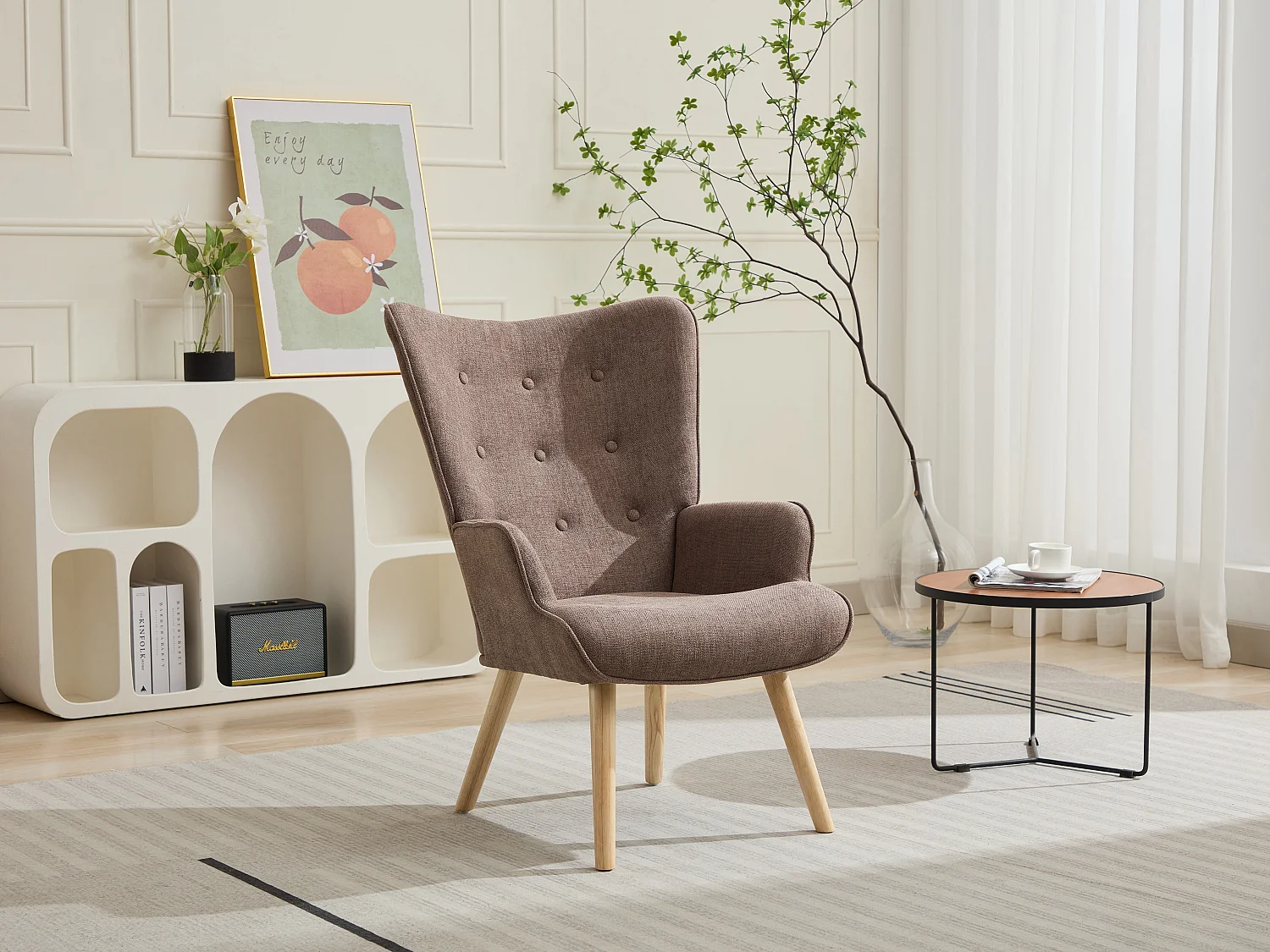 Poltrona in Tessuto Tortora  - VATELY