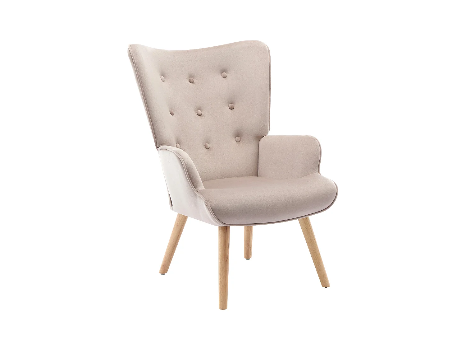 Poltrona em veludo bege - VATELY