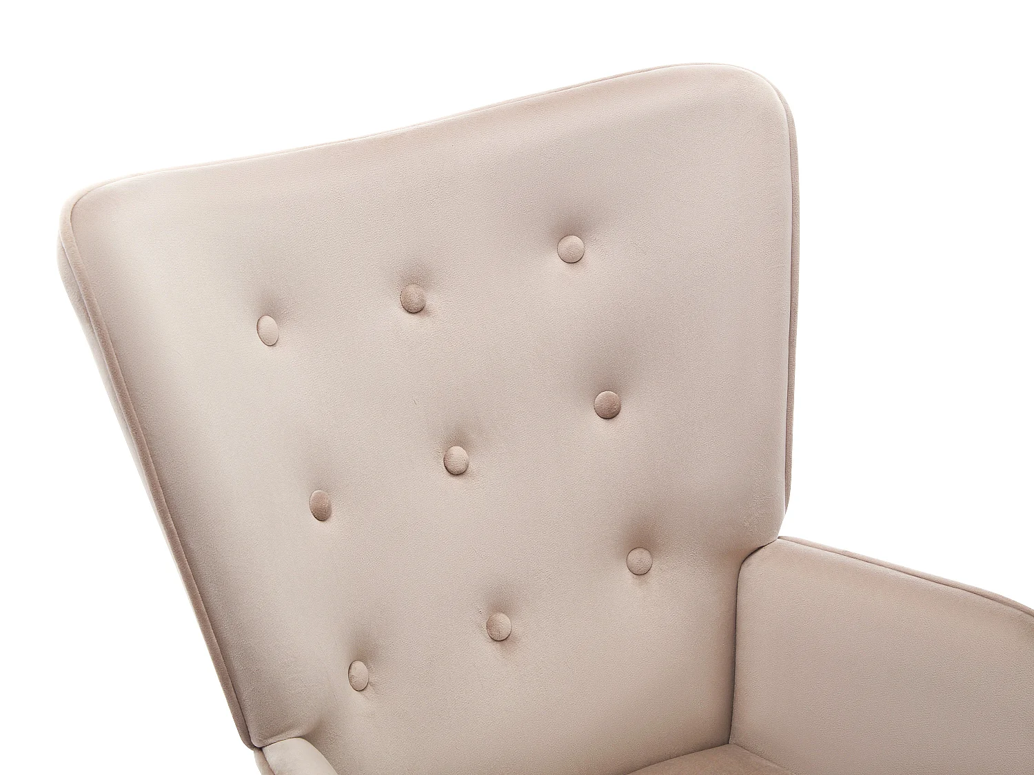 Fauteuil en velours beige VATELY