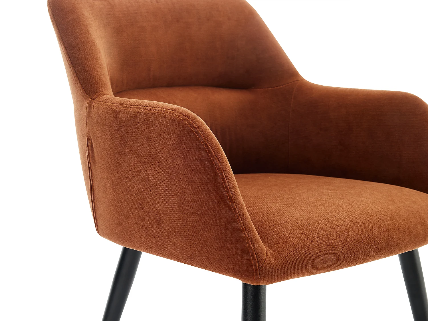 Sedia con braccioli in Tessuto e Metallo Nero Terracotta - Lotto di 2 - HEKA