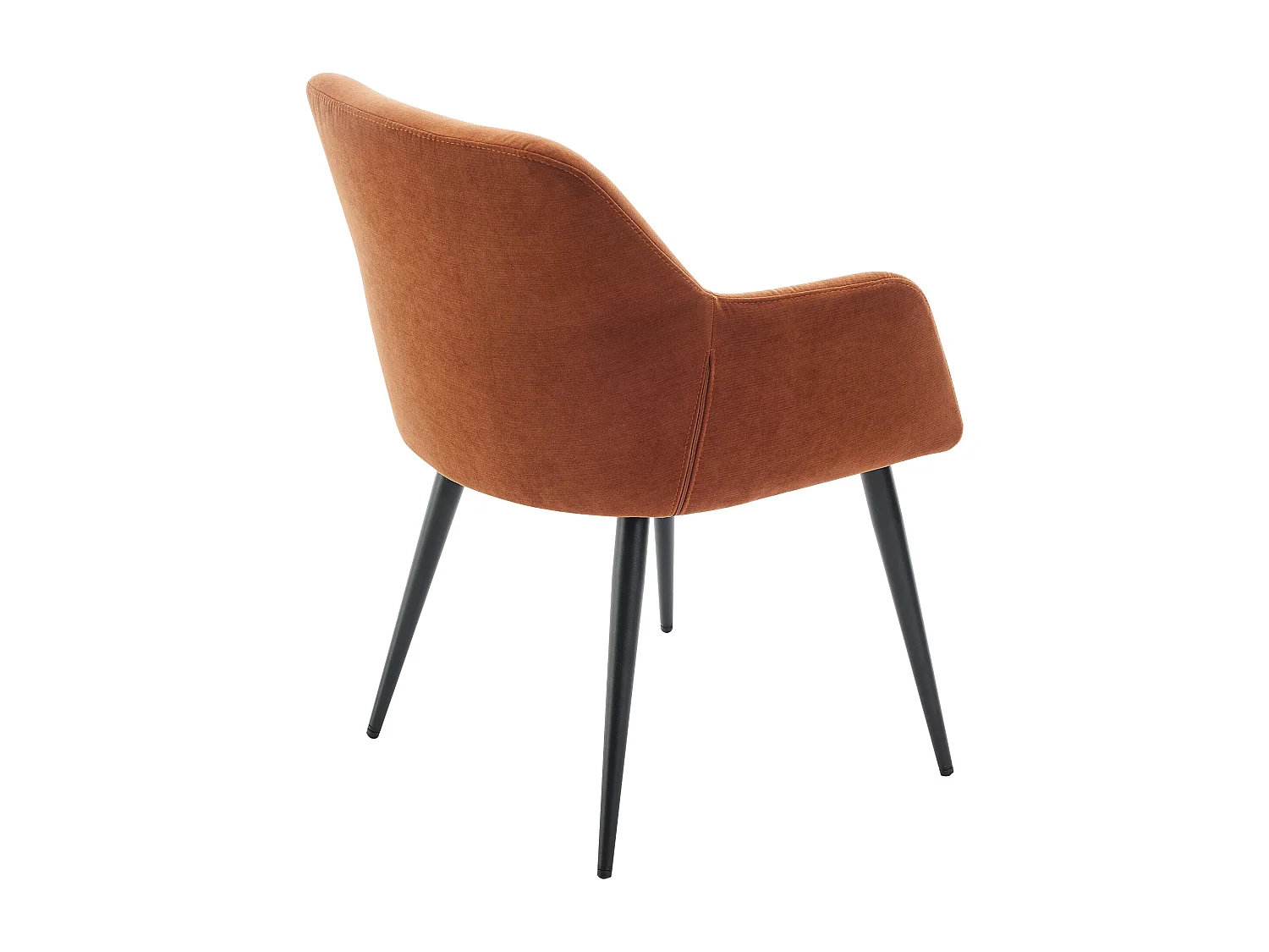 Sedia con braccioli in Tessuto e Metallo Nero Terracotta - Lotto di 2 - HEKA